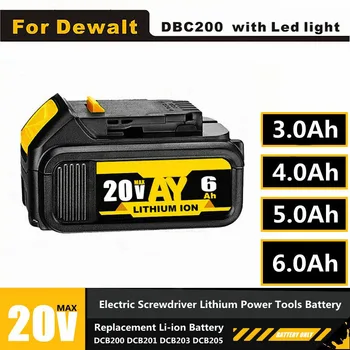 Сменная Литиевая Батарея 18650 для DeWalt 18V 20V MAX DCB205 DCB206 DCB203 DCB200 5.0Ah 6.0Ah Аккумуляторы для Электроинструментов