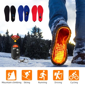 Электронагревательная стелька с дистанционным управлением емкостью 2100 мАч с USB-аккумулятором, Стельки с подогревом, колодки для зимней обуви для лыжной охоты