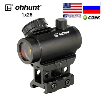 оптический коллиматорный прицел ohhunt Compact 1X25 Red Dot Scope 4 MOA Оптический рефлекторный прицел с креплением для охоты
