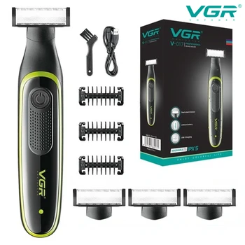 Бритва VGR, Водонепроницаемый станок для бритья волос, Профессиональная бритва, Перезаряжаемый Триммер для бороды, Электрическая Портативная бритва для мужчин V-017
